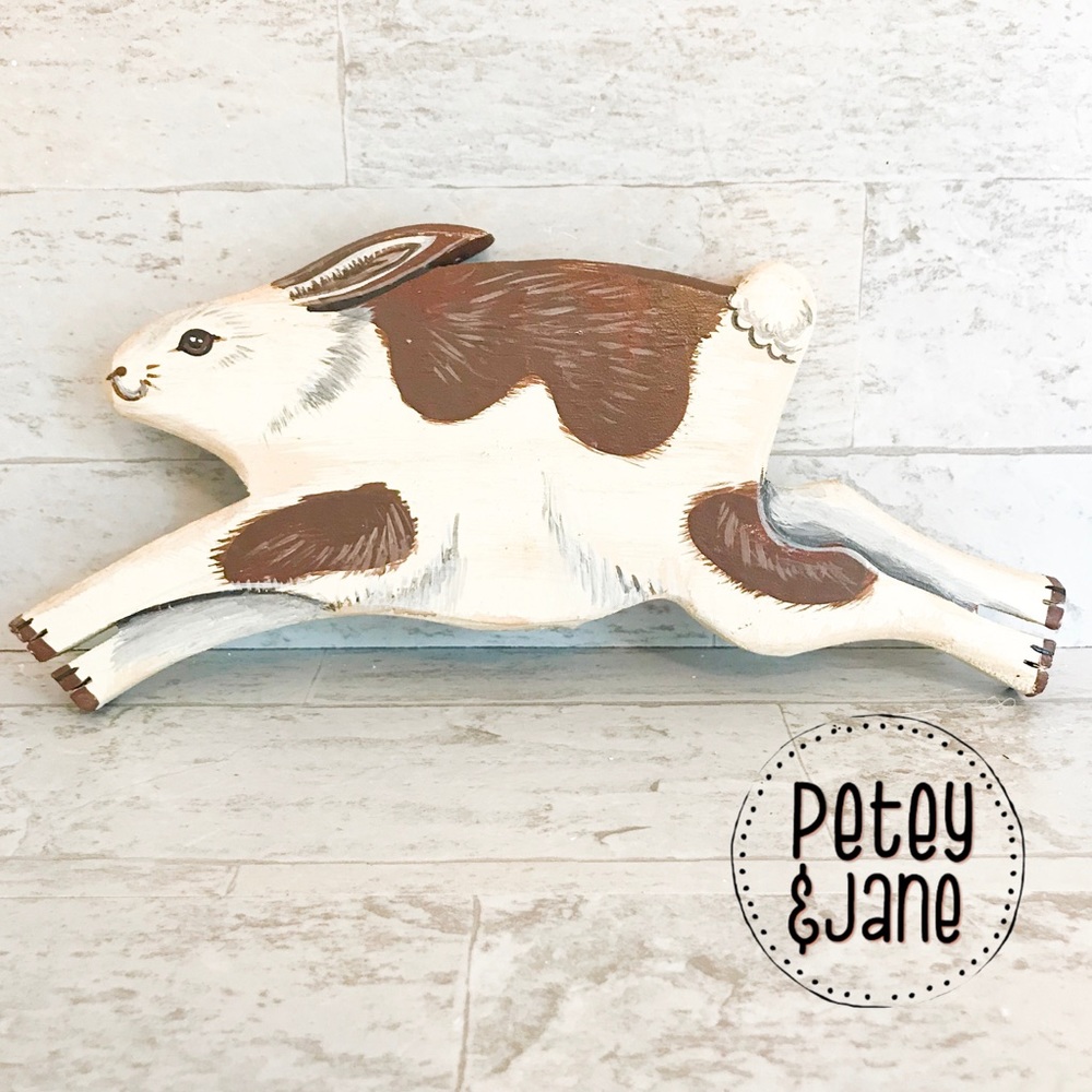 { P E T E Y & J A N E } Vintage Bunny Wood Cut Out